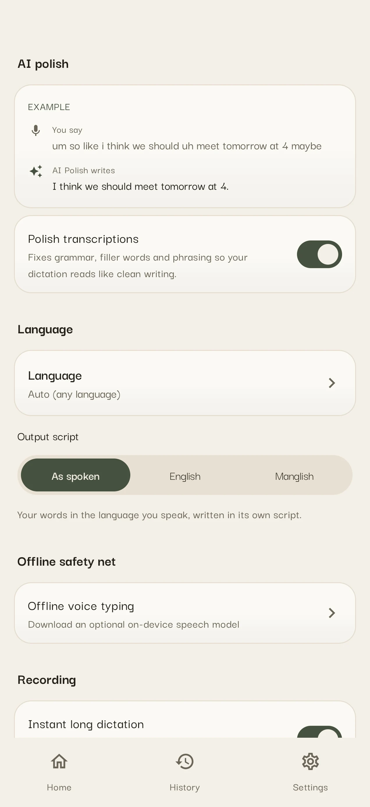 AI polish