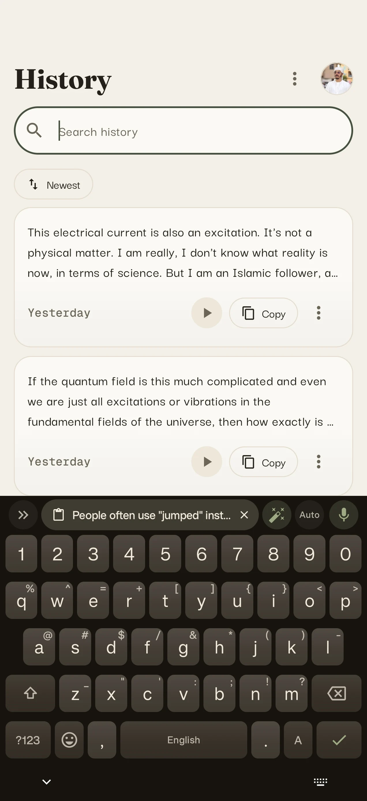 Suggestions
